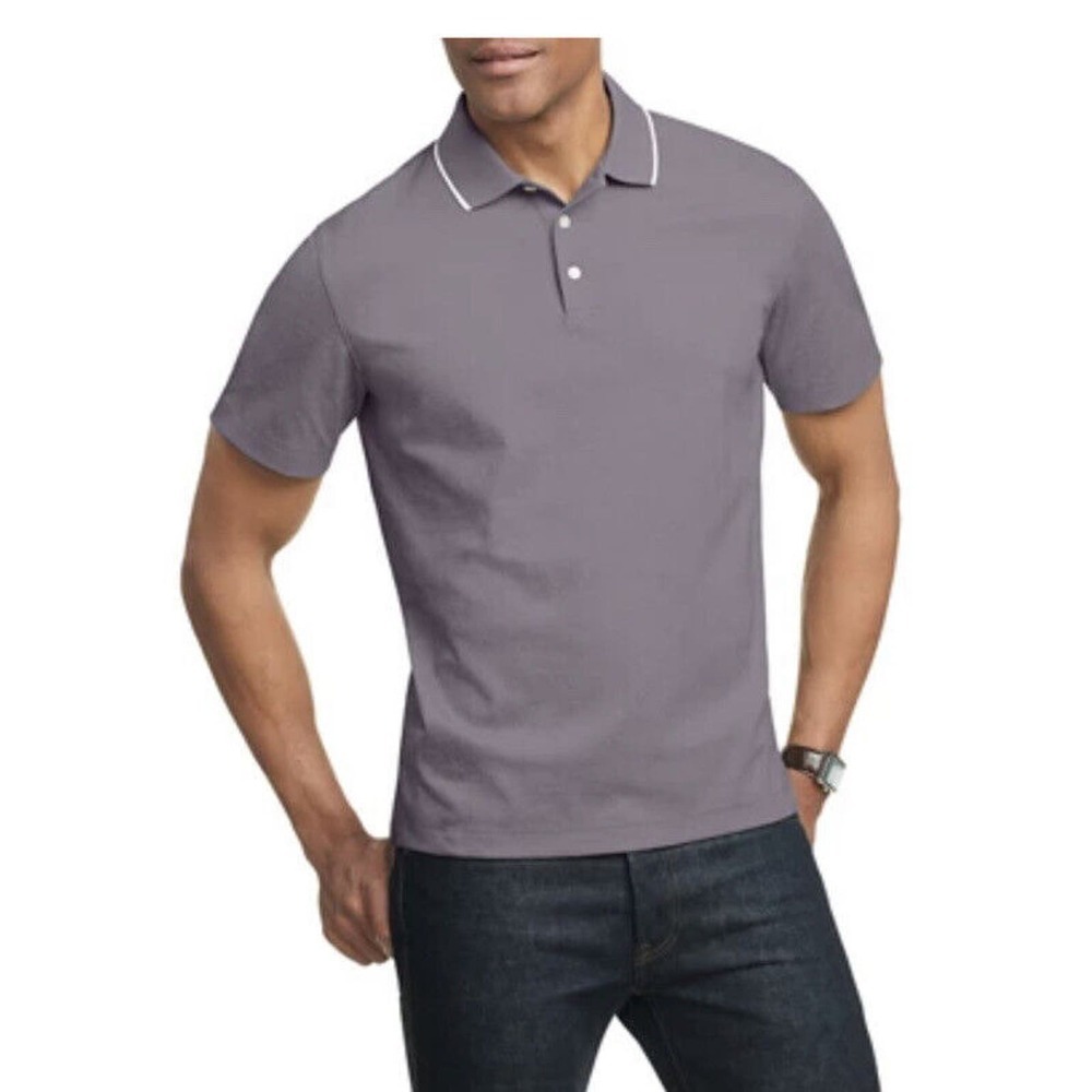 NWT Van Heusen Air Men's Polo Shirt 2XL Grape Heather Cooling Classic Fit Golf